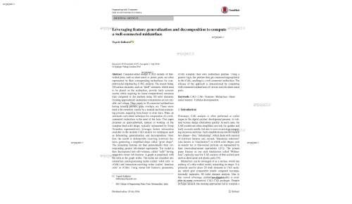 Leveraging feature generalization and decomposition to compute a well‑connected midsurface